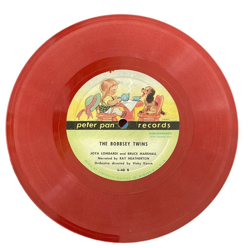 The Bobbsey Twins Vintage 1952 Peter Pan Records Red Child Vinyl LP & Sleeve 7”